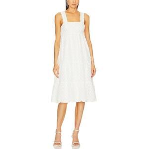 AMANDA UPRICHARD Textured Mitzi Midi Dress Size S White